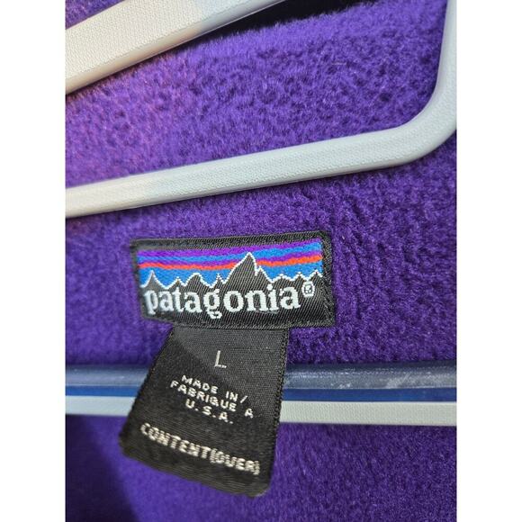 Vintage Patagonia Large Bomber Fleece Lined Jacket Made In USA Purple Zip Up Men - Picture 6 of 6